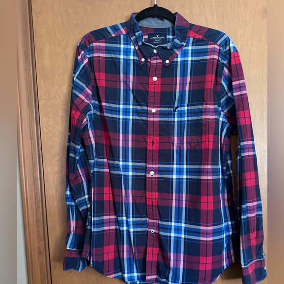 American Eagle Outfitters Other - American Eagle Women’s Red and Blue Plaid Button up Shirt. Size L. Classic fit